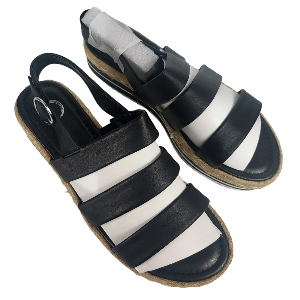 Journee Collection Robyn Platform Sandals Black 10 - Picture 6 of 7